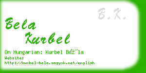 bela kurbel business card